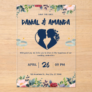 Plantilla de Invitación de Boda Transparente Edita