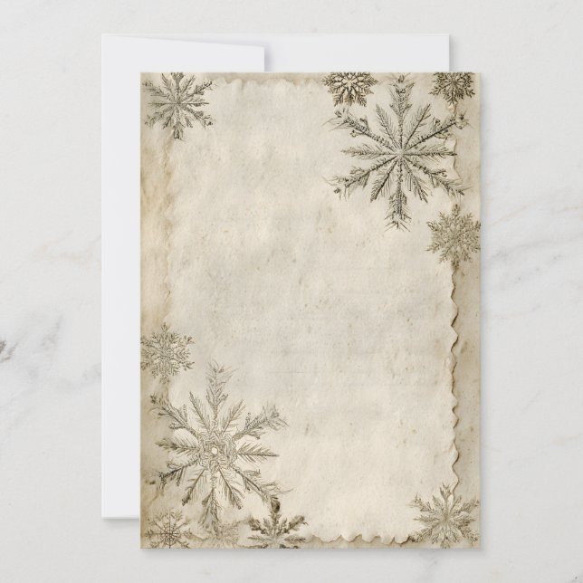 Plantilla de invitación de borde de copo de nieve  (Anverso)