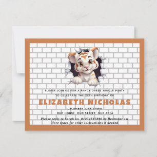 Plantilla de invitación de cachorro de tigre lindo