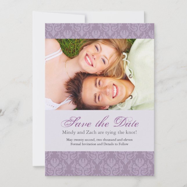 Plantilla de invitación de casamiento de fotos (Anverso)