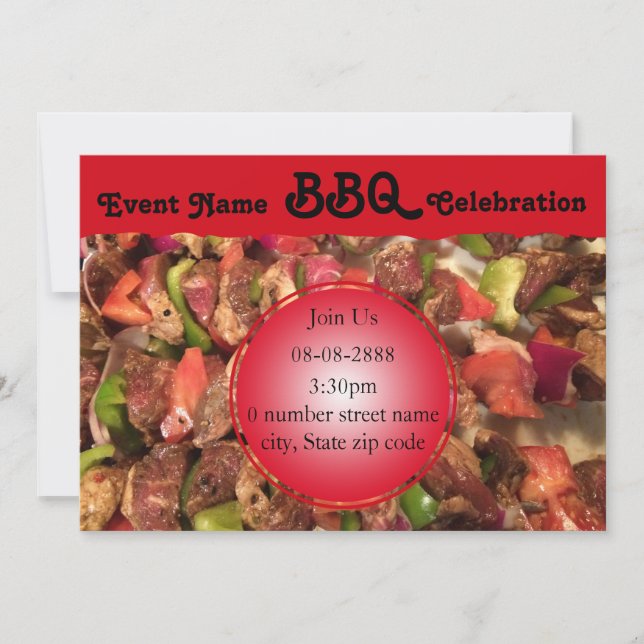 Plantilla de invitación de celebración de barbacoa (Anverso)
