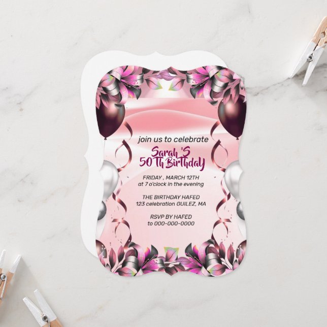 Plantilla de invitación de celebración, sorpresa e (Anverso/Reverso In Situ)