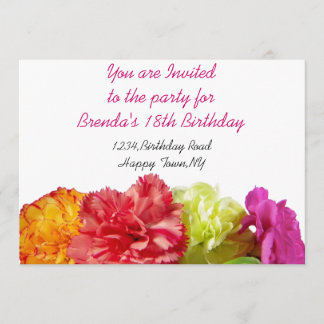 Plantilla de invitación de claveles