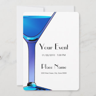Plantilla de invitación de cócteles Blue Martini