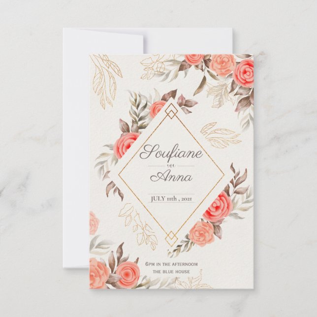 plantilla de invitación de compromiso (Anverso)