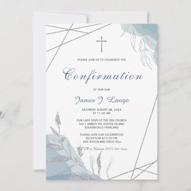 Plantilla de invitación de confirmación de niño (Anverso)