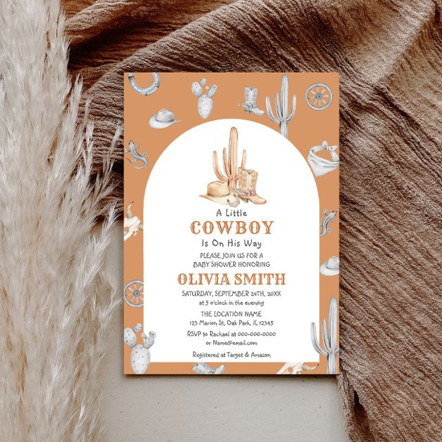 Plantilla de invitación de Cowboy Wild West Baby S (Subido por el creador)