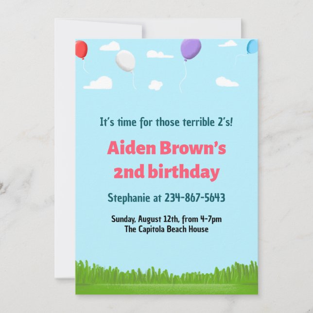 Plantilla de invitación de cumpleaños adorable par (Anverso)