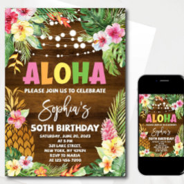 Plantilla de invitación de cumpleaños Aloha Hawaia