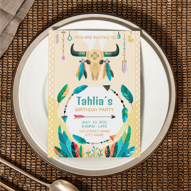 Plantilla de invitación de cumpleaños boho de nati (Subido por el creador)