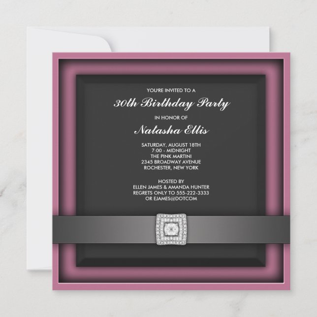 Plantilla de invitación de cumpleaños con cualquie (Anverso)