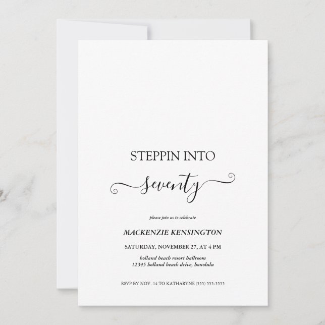 Plantilla de Invitación de Cumpleaños con Retrato  (Anverso)