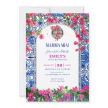 Plantilla de invitación de cumpleaños con tema Mam