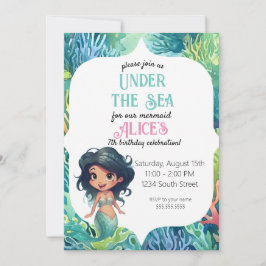 Plantilla de invitación de cumpleaños de acuarela 