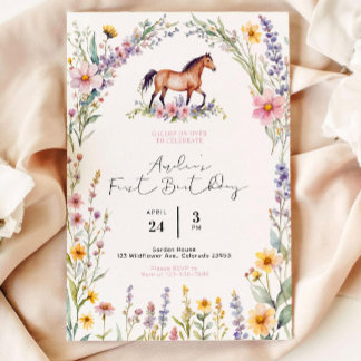Plantilla de invitación de cumpleaños de caballo,G