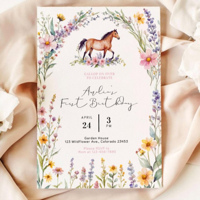 Plantilla de invitación de cumpleaños de caballo,G (Subido por el creador)