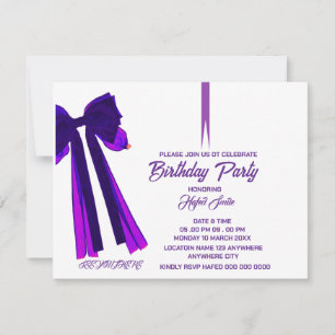 Plantilla de invitación de cumpleaños de color neg