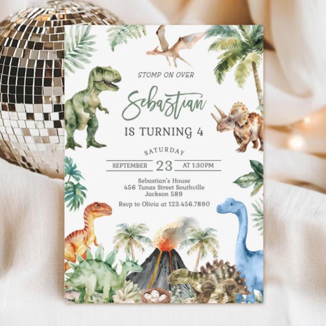 Plantilla de Invitación de Cumpleaños de Dinosauri (Subido por el creador)
