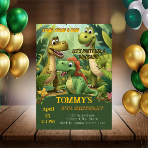 Plantilla de invitación de cumpleaños de dinosauri