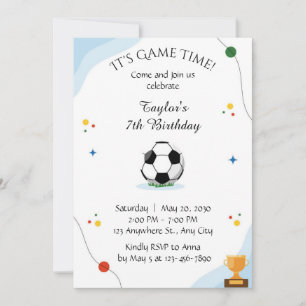 Plantilla de invitación de cumpleaños de fútbol di