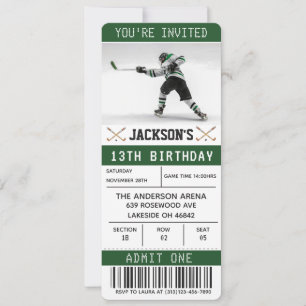 Plantilla de invitación de cumpleaños de hockey Ti