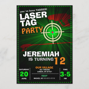 PLANTILLA DE INVITACIÓN DE CUMPLEAÑOS DE LASER TAG