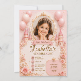 Plantilla de invitación de cumpleaños de princesa