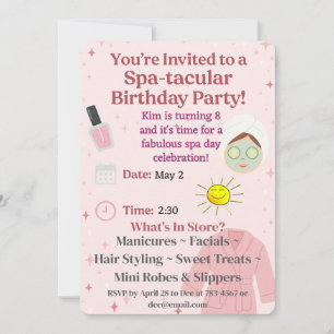 Plantilla de invitación de cumpleaños de Spa