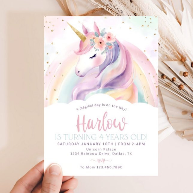 Plantilla de Invitación de Cumpleaños de Unicornio (Subido por el creador)