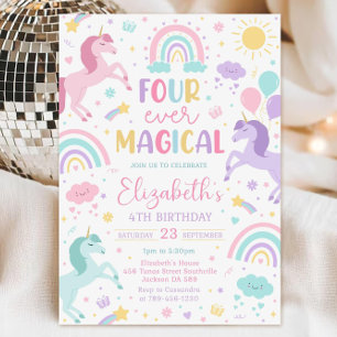 Plantilla de Invitación de Cumpleaños de Unicornio