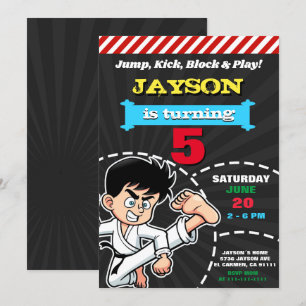 PLANTILLA DE INVITACIÓN DE CUMPLEAÑOS DEL KARATECA