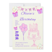 Plantilla de Invitación de Cumpleaños Elegante