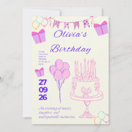 Plantilla de Invitación de Cumpleaños Elegante
