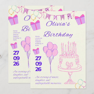 Plantilla de Invitación de Cumpleaños Elegante