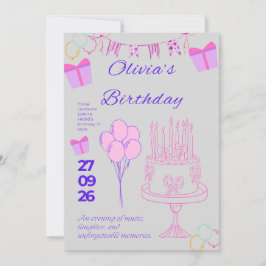 Plantilla de Invitación de Cumpleaños Elegante