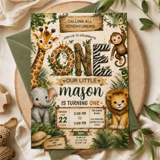 Plantilla de invitación de cumpleaños número 1 de