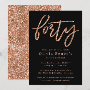 Plantilla de invitación de cumpleaños número 40 de