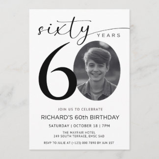 Plantilla de Invitación de Cumpleaños número 60, C