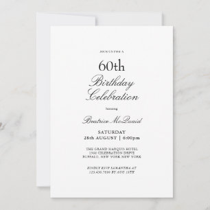 Plantilla de invitación de cumpleaños número 60 en