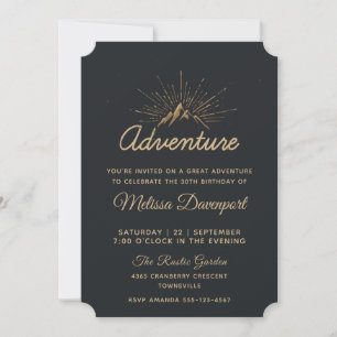 plantilla de invitación de cumpleaños oro y negro
