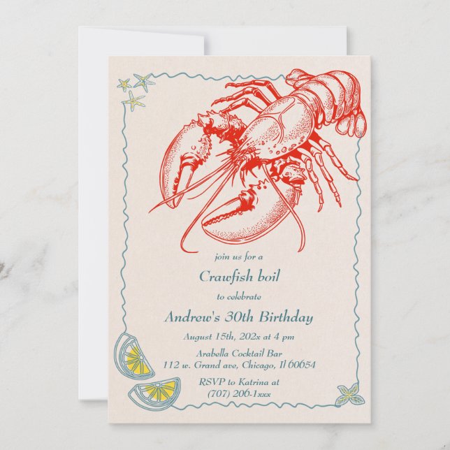 Plantilla de Invitación de Cumpleaños para Boil de (Anverso)