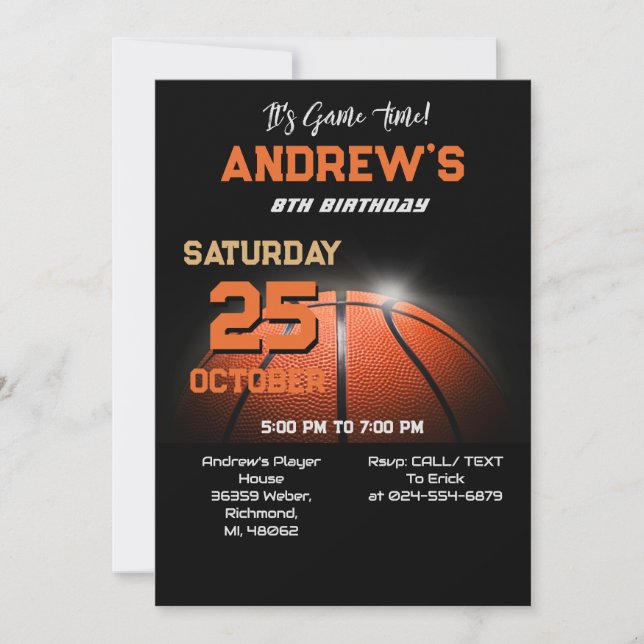Plantilla de invitación de cumpleaños para el balo (Anverso)