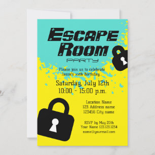 Plantilla de invitación de cumpleaños para escape 