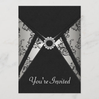 Plantilla de Invitación de Damasco Negro para Toda