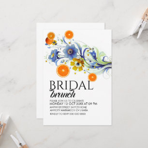 Plantilla de invitación de desayuno nupcial con cí
