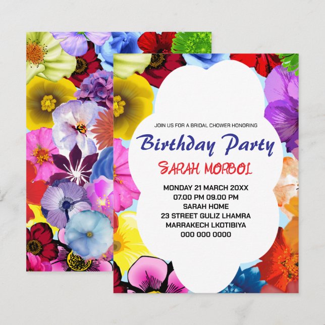 Plantilla de Invitación de Despedida de Soltera co (Anverso / Reverso)