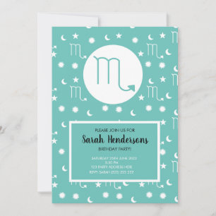 plantilla de invitación de escorpio signo zodiacal