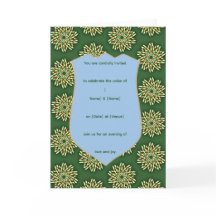 Plantilla de invitación de escudo floral elegante