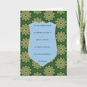 Plantilla de invitación de escudo floral elegante