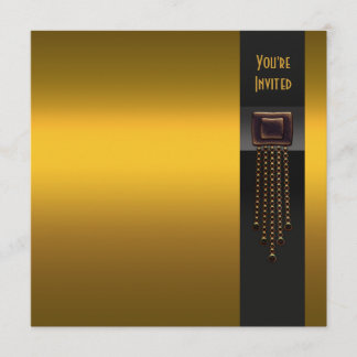 Plantilla de invitación de fiesta Art Deco de oro